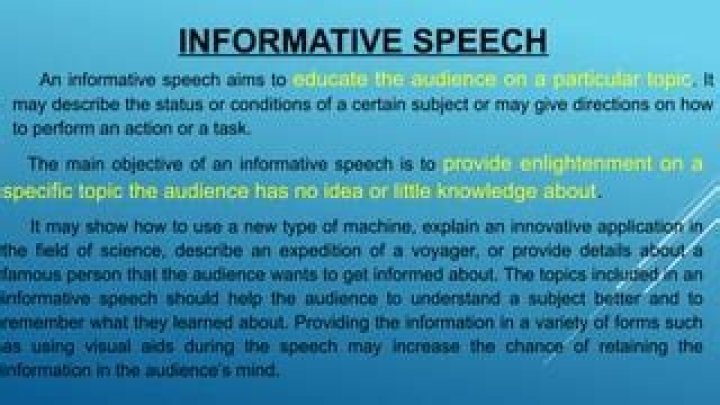 What is the main objective of informative?