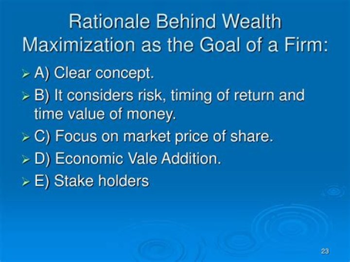 What is the rationale for wealth maximization as a goal for a firm?