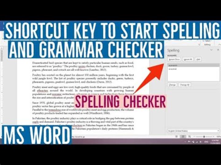 What is the shortcut key for spell checker?