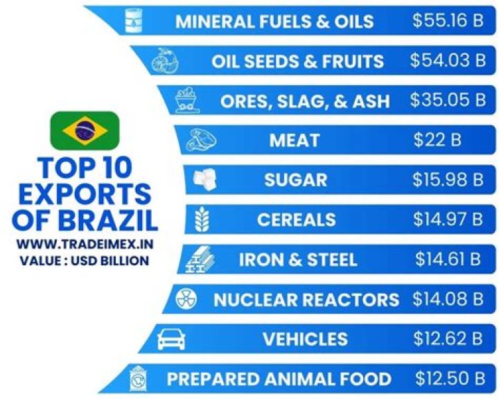 What natural products Does Brazil export?