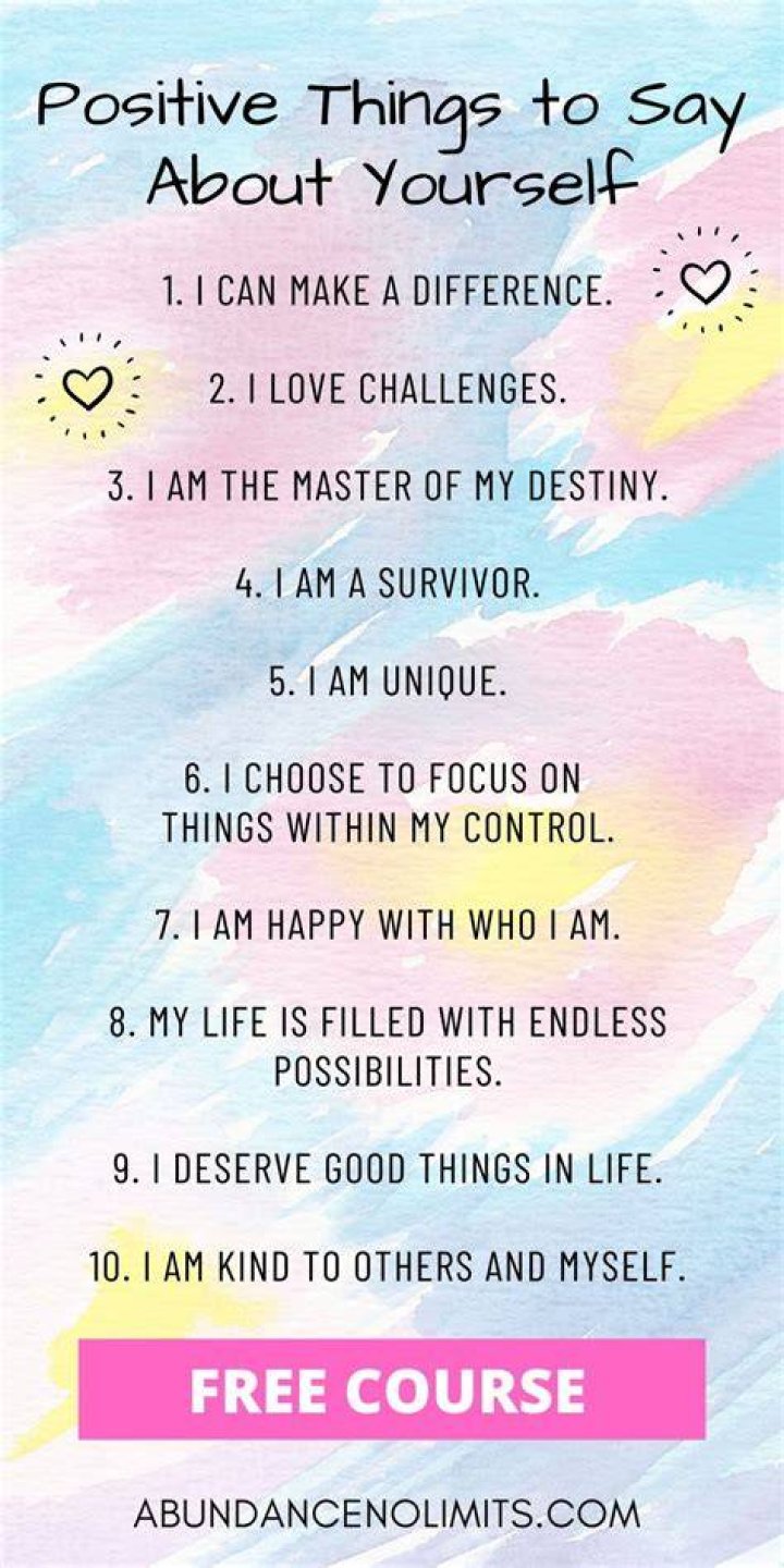 What positive things can I say about myself?