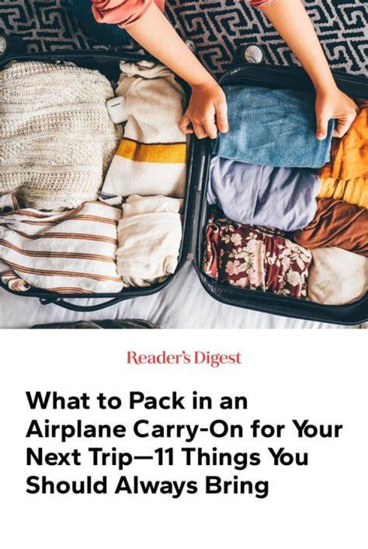 What should I pack for airplane trip?