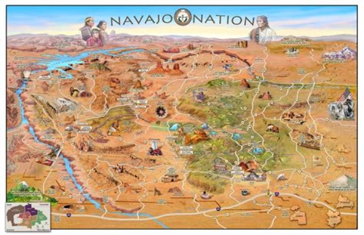 What type of landforms cover Navajo territory?