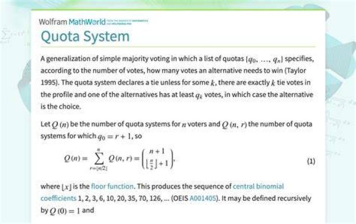 What was the purpose of the quota system?