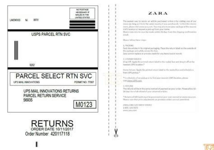 Where can I drop Zara returns?