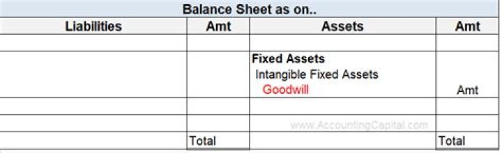 Where is goodwill shown in balance sheet?