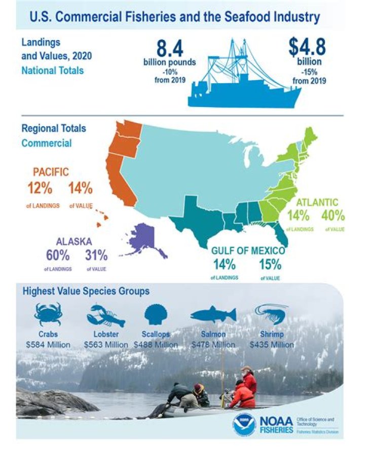 Which state has the biggest seafood fishing industry?