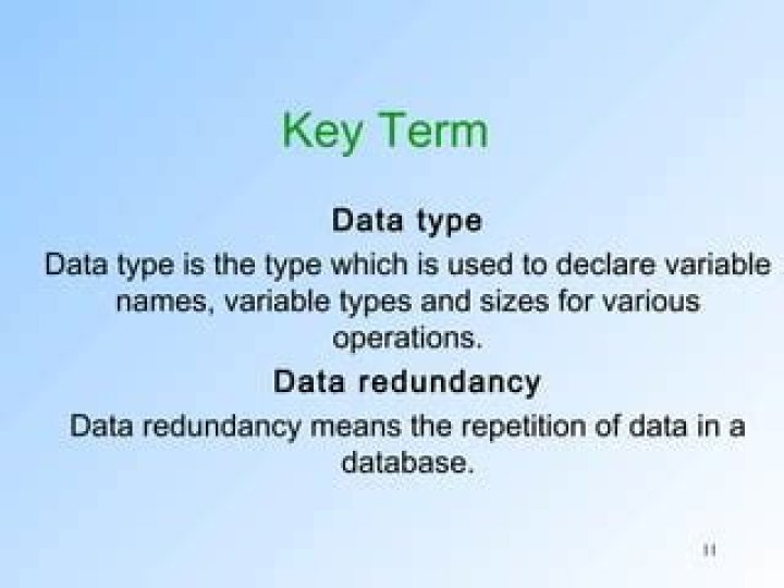 Which term is used to describe the repetition of data in database?